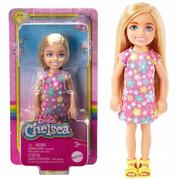 Lalki dla dziewczynek - BARBIE KLUB CHELSEA MAŁA LALKA BLOND WŁOSY LALECZKA SUKIENKA W KWIATY 13 CM - miniaturka - grafika 1