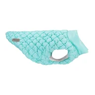 Płaszcze damskie - Record - Płaszcze dla psa w chmurze, stylowy design i wytłaczany efekt. Otwór na smycz, zapięcie na rzep do szybkiego ubierania i elastyczne na tylne łapy Tiffany, M - miniaturka - grafika 1