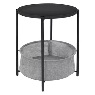 Stolik Boczny Okrągły Ø 46X51 Cm Antracytowy Wykonany Z Metalu Z Tacą I Koszem Z Tkaniny Ml-Design - Ławy i stoliki kawowe Stolik Boczny Okrągły Ø 46X51 Cm Antracytowy Wykonany Z Metalu Z Tacą I Koszem Z Tkaniny Ml-Design - Ławy i stoliki kawowe - miniaturka - grafika 1