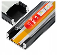 Akcesoria do oświetlenia - Profil aluminiowy do taśma Led czarny wpuszczany natynkowy klosz 1M - miniaturka - grafika 1