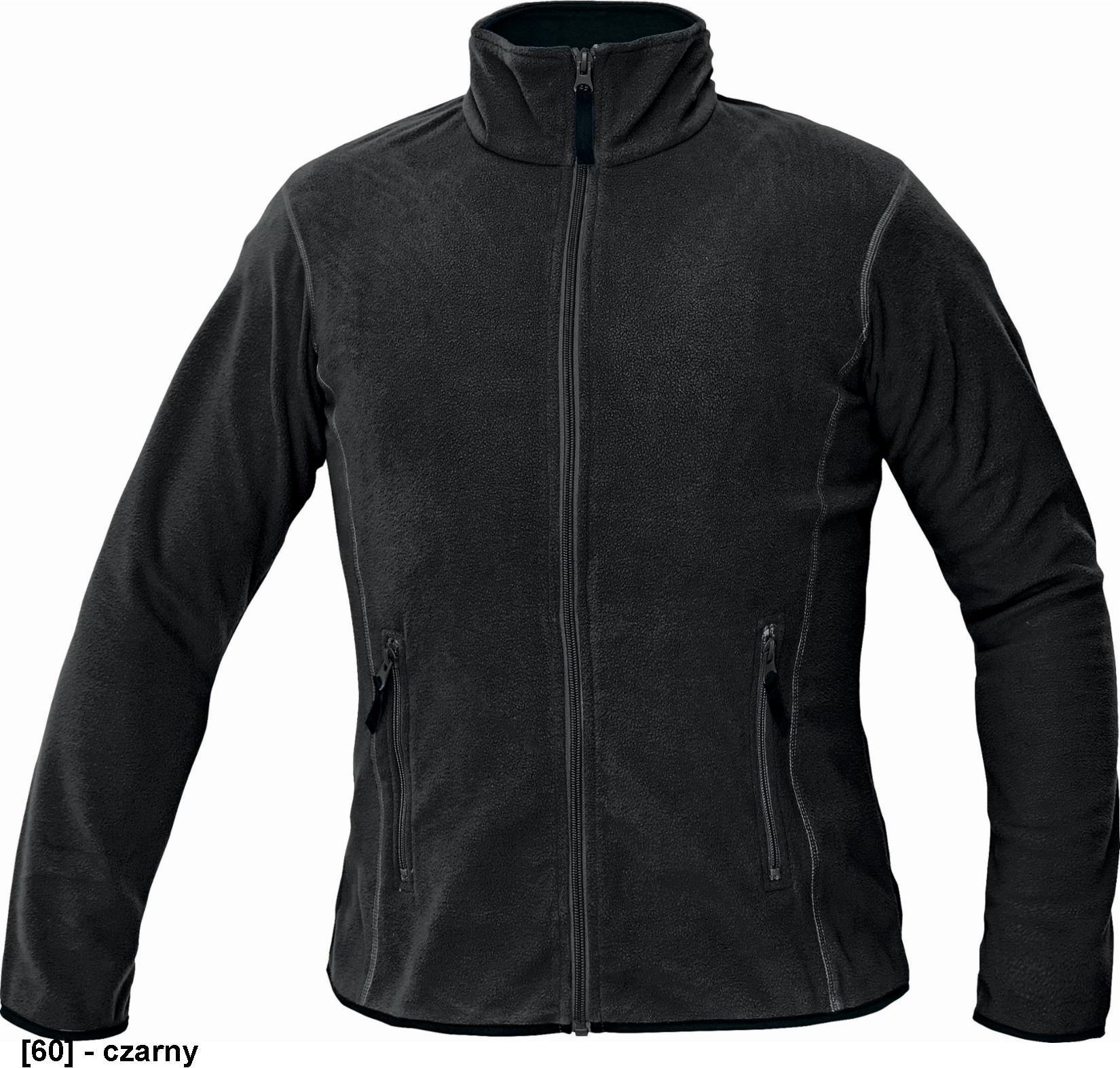 CERVA GOMTI Damski polar z mikropolaru z kołnierzem - 100% poliester, 180g/m2 - czarny XL