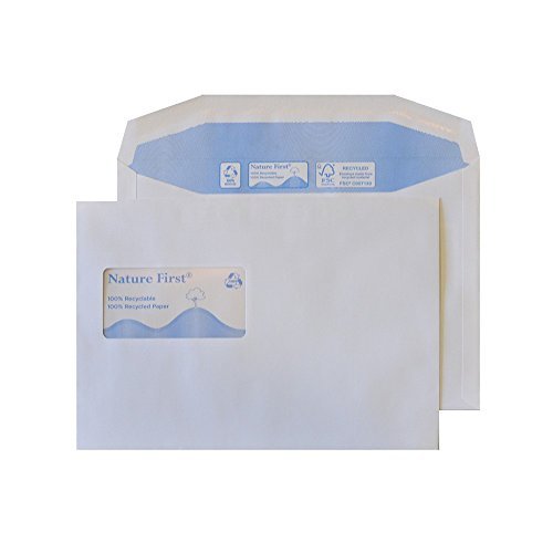 Blake Environmental 162 X 229 Mm 90 gsm Portfel Wysyłkowy Gumowane Wysokie Okienko Rn026 Biały Pakiet 500