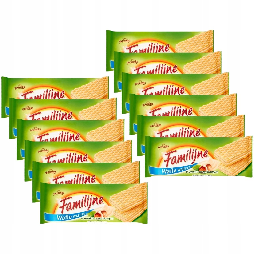 Familijne Wafle o smaku orzechowym 180 g x 12 sztuk