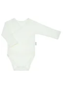 Body dla niemowląt - Niemowlęce body bawełniane z długim rękawem kremowe Nicol,r.62 - miniaturka - grafika 1