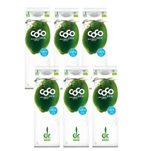 Coco Dr. Martins Woda kokosowa naturalna Zestaw 6 x 1000 ml Bio - żywność - Woda - miniaturka - grafika 1