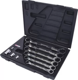 KS Tools 503.4560 Gear Plus zestaw kluczy z podwójną grzechotką pierścieniową, 10-częściowy, 8 X 9  17 X 19, z zamkiem adapter 503.4560 - Zestawy narzędziowe - miniaturka - grafika 1