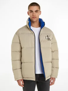 Calvin Klein Dwustronna kurtka zimowa w kolorze niebiesko-beżowym - Kurtki męskie - miniaturka - grafika 1