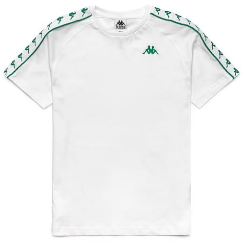 Kappa Coen Slim 222 Band Tee Wygodna i stylowa koszulka techniczna, kolor biały i zielony, rozmiar S