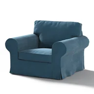 Meble modułowe i akcesoria - Dekoria Pokrowiec na fotel Ektorp pruski błękit Fotel Ektorp Velvet 612-704-16 - miniaturka - grafika 1