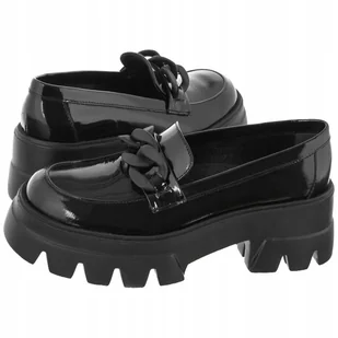 Buty Damskie Mokasyny Carinii Czarne B7624-070 - Mokasyny damskie - miniaturka - grafika 1