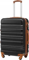 Walizki - COOLIFE Walizka Duża Twarda Skorupa TSA 4 Kółka Czarna/Brązowa - miniaturka - grafika 1