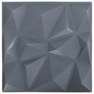 vidaXL Panele ścienne 3D, 48 szt., 50x50 cm, diamentowa szarość, 12 m² 150920 - Panele ścienne i boazeria - miniaturka - grafika 6