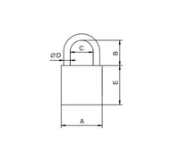 Kłódki - Kłódka Znalowa, Zasuwkowa KZ60 3 Klucze - miniaturka - grafika 1