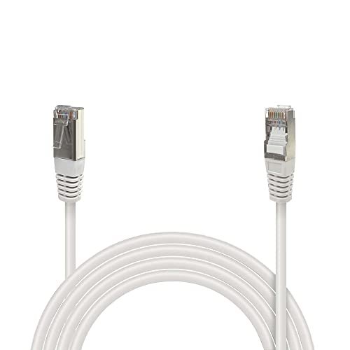 Waytex 33572 Kabel sieciowy RJ45 Cat 6 FTP 250MHz ekranowany 100% miedź - kompatybilny z PC, drukarką, pudełkiem, routerem, przełącznikiem sieciowym, konsolami do gier, telewizorem - 5m, biały