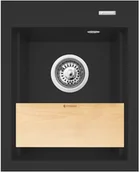 Zlewozmywaki - Pyramis Zlewozmywak granitowy Senar Mini czarny 39 cm - miniaturka - grafika 1