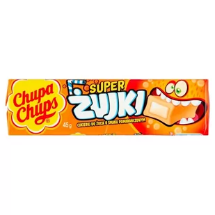 Chupa Chups Super żujki Cukierki do żucia o smaku pomarańczowym 45 g - Cukierki - miniaturka - grafika 1