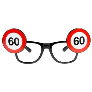 Folat Okulary party, "Urodziny 60 Traffic Birthday", czarne - Gadżety dla niej i dla niego - miniaturka - grafika 2