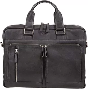 Alassio FB2047032 - fixbag aktówka Campo z Klickfix kompaktowa szyna kieszonkowa na rower, torba na laptopa na 15 cali notebooki, torba na ramię z prawdziwej skóry, torba ok. 31 x 42 x 15 cm, czarna - Teczki i aktówki - miniaturka - grafika 1