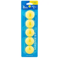 Magnesy - Tetis Magnesy do tablic TETIS 5szt. 35mm żółte gładkie AA919TET - miniaturka - grafika 1