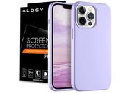 Etui i futerały do telefonów - Etui ochronne do telefonu Alogy Thin Soft Case do iPhone 13 Pro Max Fioletowe + Szkło - miniaturka - grafika 1