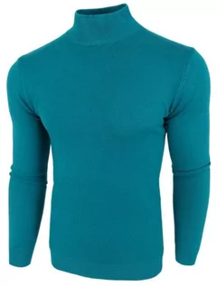Swetry męskie - ﻿Półgolf męski Golf sweter Klasyczny Zielony wiskoza Miły w dotyku r. M - grafika 1