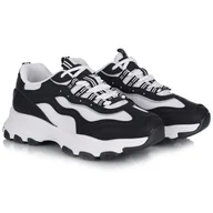 Sneakersy męskie - Sneakersy męskie Big Star RR174586 WHITE/BLACK 44 - miniaturka - grafika 1