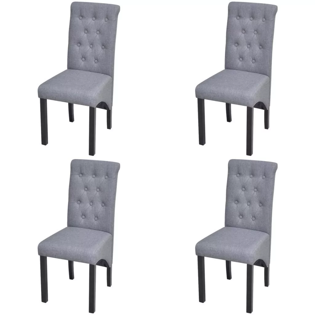 vidaXL 4 krzesła do jadalni z wysokim oparciem, ciemnoszare
