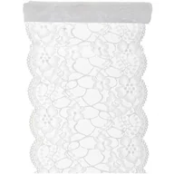 Dekoracje i nakrycia stołu na imprezę - SAN Dekoracja bieżnik koronkowy na stół - biały - 18 cm - 1 szt. S5290-1 - miniaturka - grafika 1