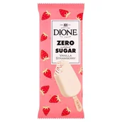 Lody i desery lodowe - Dione Lody waniliowe bez dodatku cukru z polewą truskawkową i białą czekoladą 90 ml - miniaturka - grafika 1