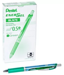 Pentel Cienkopis 0.5 K Bln75d zielony pudełko A 12 - Długopisy - miniaturka - grafika 1