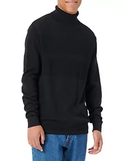 Swetry męskie - SELECTED HOMME Slhmaine LS Knit ROLL Noos sweter męski, czarny, XL, czarny, XL - grafika 1