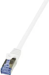 LogiLink Patchcord CQ4031S Cat.6A/7 600 MHz S/FTP PIMF 1,00m biały CQ4031S - Kable miedziane - miniaturka - grafika 1