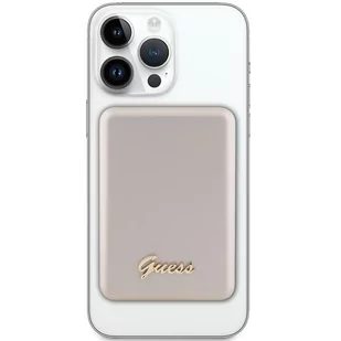 Guess Powerbank indukcyjny 15W GUPBM5ALGSGD 5000mAh złoty/gold MagSafe Metal Script Logo - Powerbanki - miniaturka - grafika 2