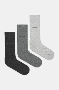 Calvin Klein skarpetki 3-pack męskie kolor szary 701226014 - Skarpetki męskie - miniaturka - grafika 1