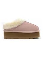 Kapcie damskie - Clarks Skórzane kapcie w kolorze jasnoróżowym - miniaturka - grafika 1