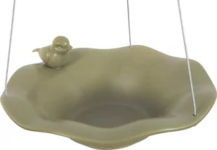 ZOLUX Poidło/basen ceramiczny z figurką ptaka kol. oliwkowy - Akcesoria dla ptaków - miniaturka - grafika 1