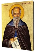 Ikony i obrazy sakralne - Święty Benedykt, ikona religijna - miniaturka - grafika 1