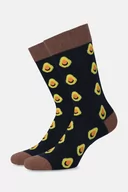 Skarpetki męskie - Skarpety Granatowo-Brązowe w Awokado - miniaturka - grafika 1