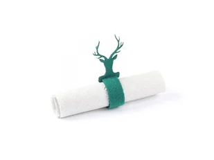 Serwetnik ze wzorem świątecznym - Głowa Renifera - 21 cm - 1 szt. - Dekoracja stołu - miniaturka - grafika 1