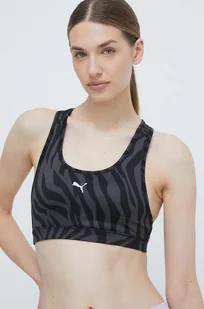 Puma biustonosz sportowy 4KEEPS kolor czarny wzorzysty 525317 - Bielizna sportowa damska - miniaturka - grafika 1