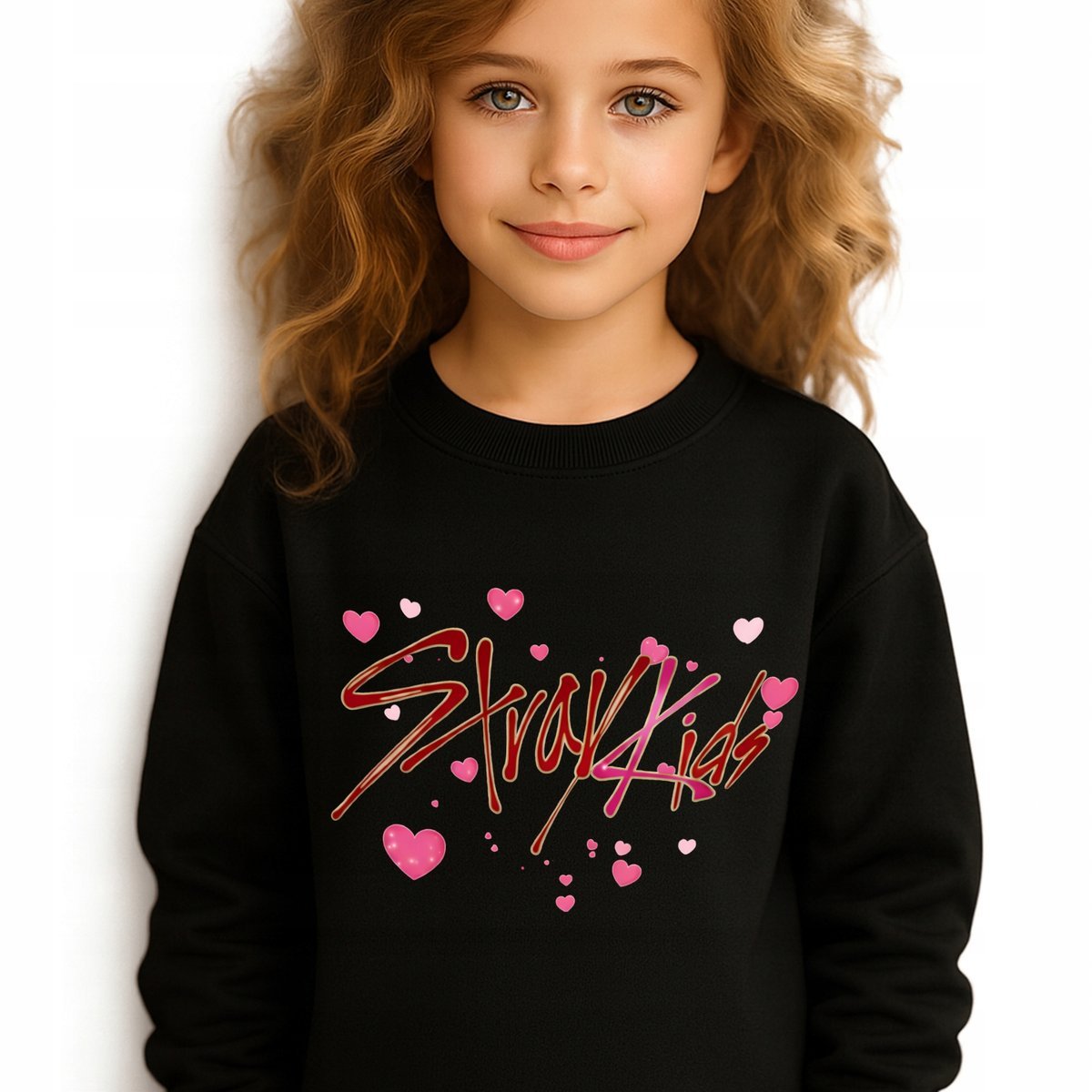 Bluza Dziecięca Czarna STRAY KIDS Prezent Muzyka Zespół KPOP Wz Rozm 128 cm