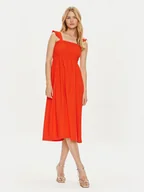 Sukienki - Pieces Sukienka letnia Luna 17147176 Czerwony Regular Fit - miniaturka - grafika 1