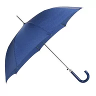 Parasole - Parasol damski długi Blue Drop w białe kropki, niebieski - miniaturka - grafika 1