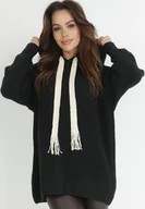 Swetry damskie - Czarny Sweter Oversize z Kapturem Ori - miniaturka - grafika 1