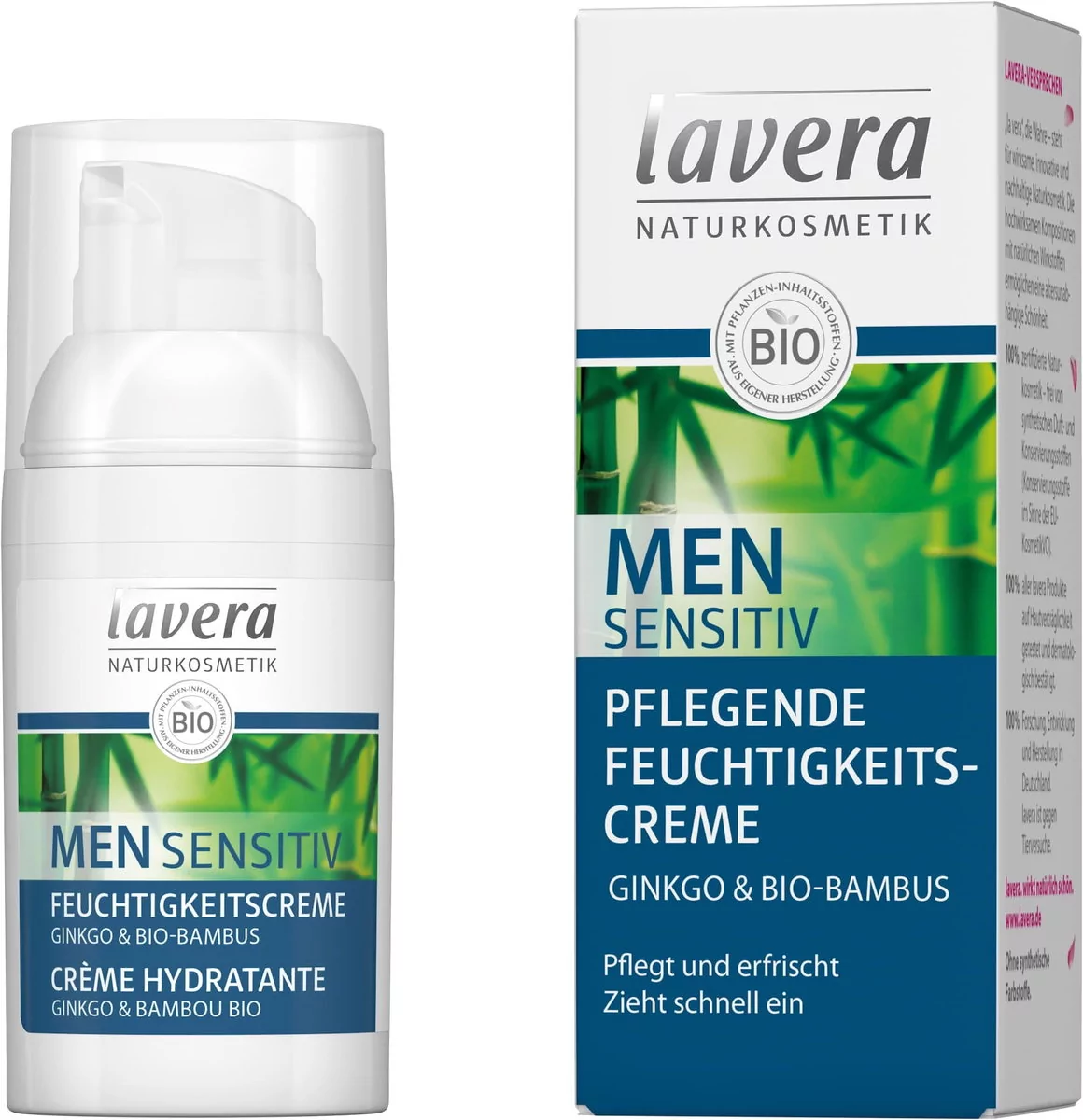 Lavera Men sensitiv odżywczy krem nawilżający do twarzy z ginkgo i bambusem organicznym 30ml