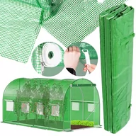 Szklarnie ogrodowe - Folia zapasowa do tunelu ogrodowego 4,5x2x2 m poszycie na szklarnię UV-4 140gs/m zielone - miniaturka - grafika 1