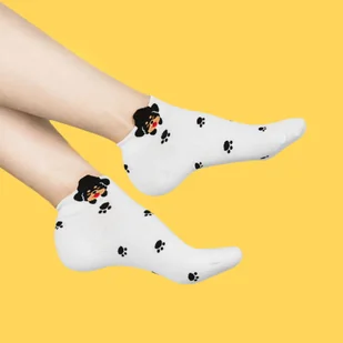 Skarpetki w psy - Skarpetki z jamnikiem - Prezent dla psiary - Skarpetki damskie - miniaturka - grafika 1