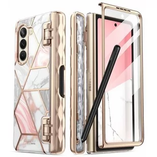 Etui SUPCASE Cosmo Pen dla Samsung Galaxy Z Fold 5 Marble Różowy - Etui i futerały do telefonów - miniaturka - grafika 1