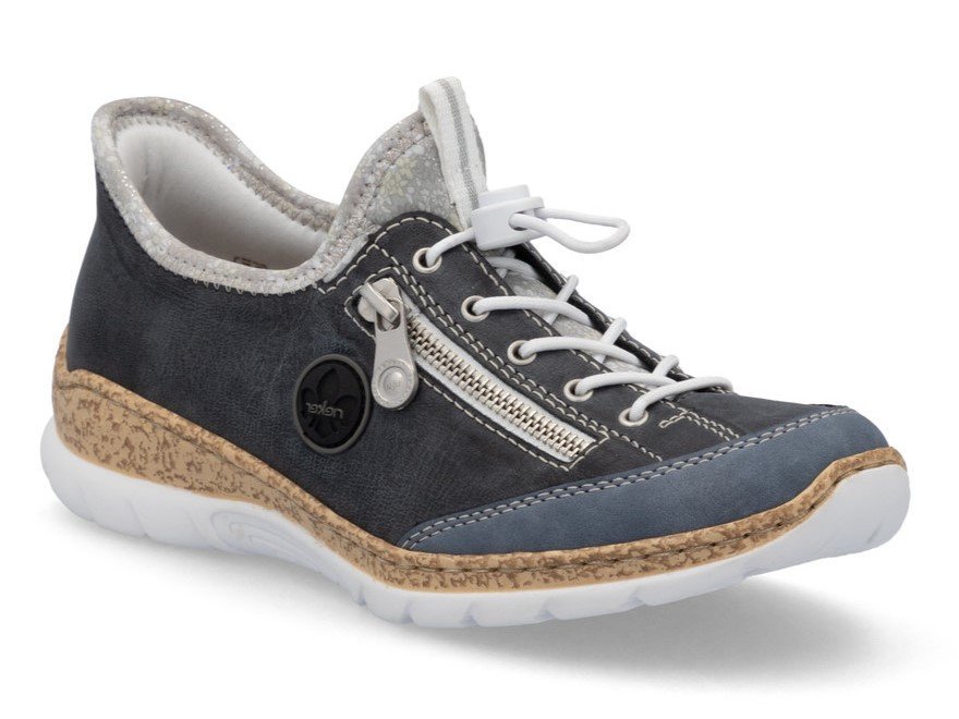 Półbuty damskie niebieskie Rieker N42F2-14 sportowe wygodne lekkie-38