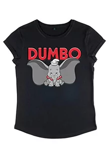 Koszulki i topy damskie - Disney Classics Women's is Dumbo Organic Rolled Sleeve t-shirt damski, czarny, L, czarny, L - grafika 1